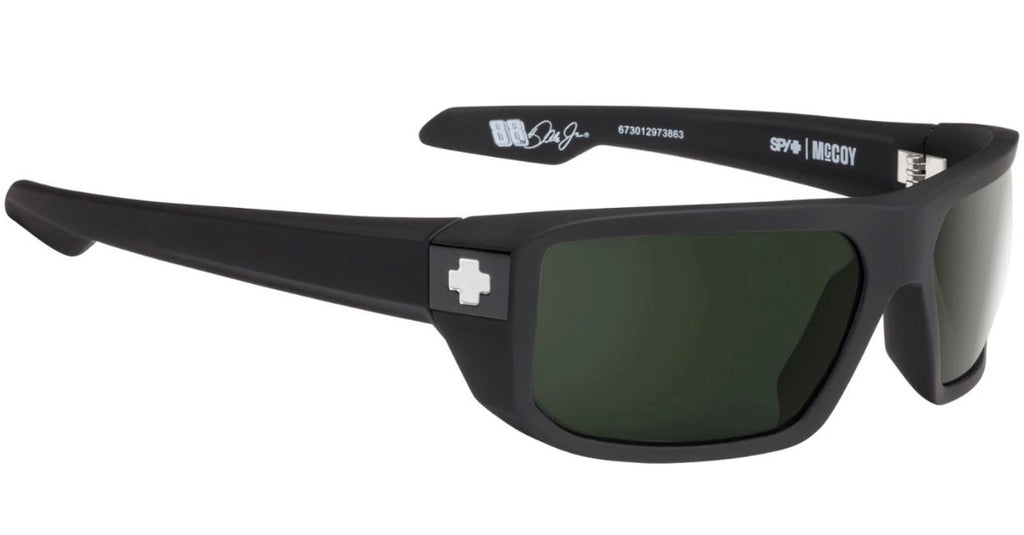 Spy Optic MCCOY Sunglasses - Soft MATTE Black/ Happy Gray Green POLARIZED Lens