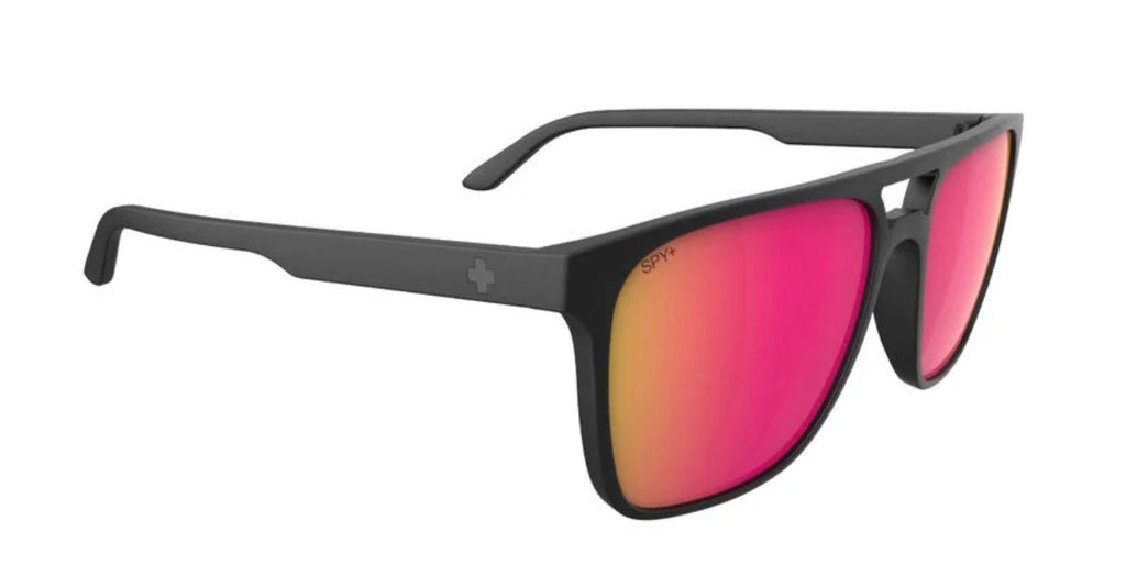 Spy Optic CZAR Sunglasses - Soft Matte Black / Happy Bronze Pink Mirror Lens
