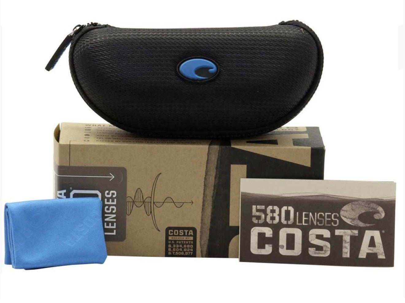 Costa Del Mar TUNA ALLEY Sunglasses - White / Blue Mirror Polarized 580 Glass Lens