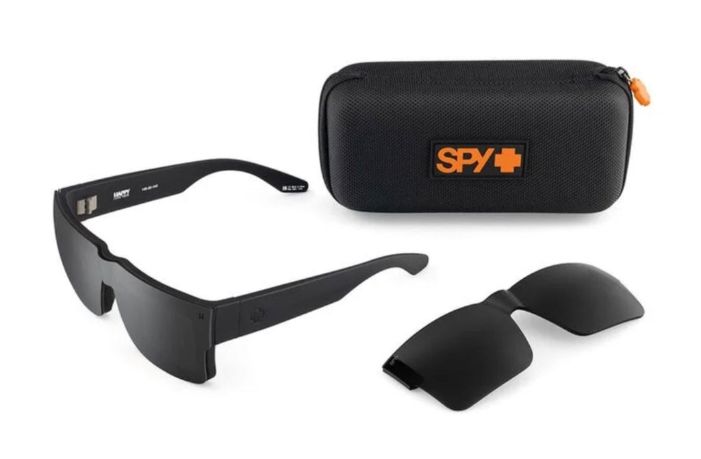 Spy Optic CYRUS SWITCH Sunglasses - Translucent Gunmetal / Happy Gray Green + Happy Gray Gunmetal Mirror Lens