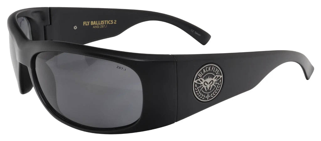 Black Flys Ballistics 2 Safety Glasses - Matte Black / Smoke Lens