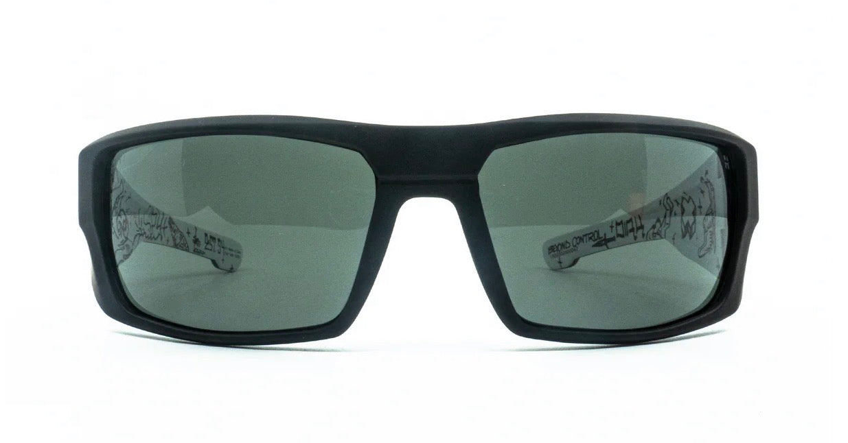 Spy Optic DIRK Sunglasses - White CRYPTO / HAPPY Gray Green Lens