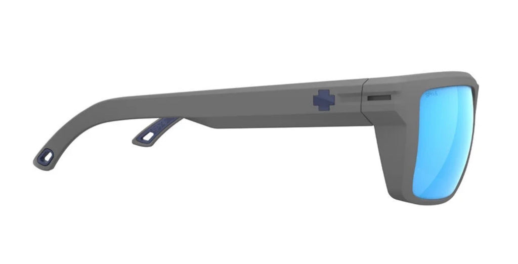 Spy Optic OVERHAUL Sunglasses - Matte Gray ANSI / Happy BOOST POLARIZED Ice Blue Mirror Lens