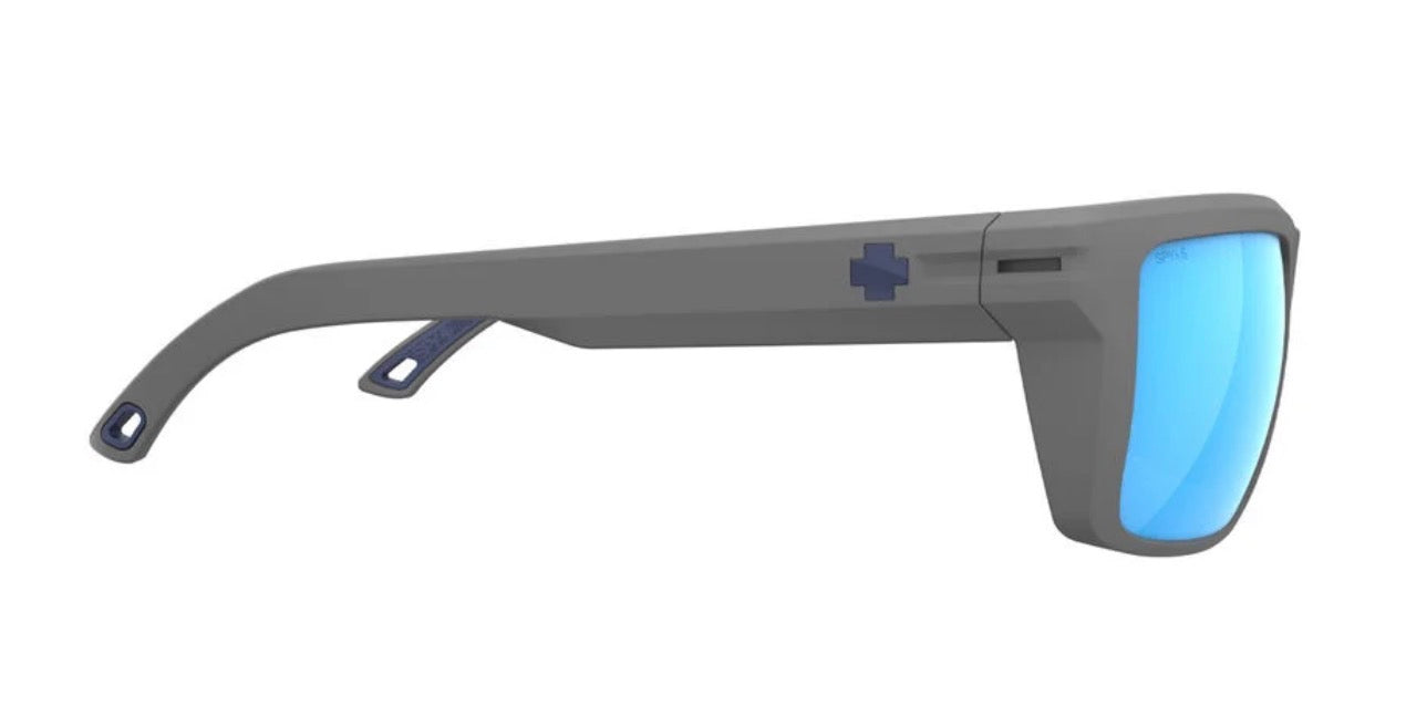 Spy Optic OVERHAUL Sunglasses - Matte Gray ANSI / Happy BOOST POLARIZED Ice Blue Mirror Lens