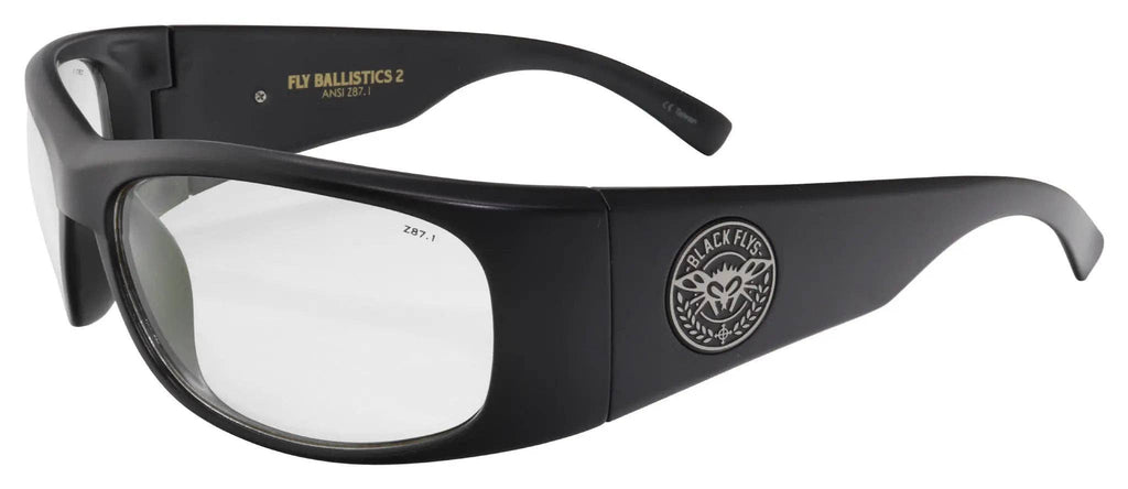 Black Flys Ballistics 2 Safety Glasses - Matte Black / Smoke Lens