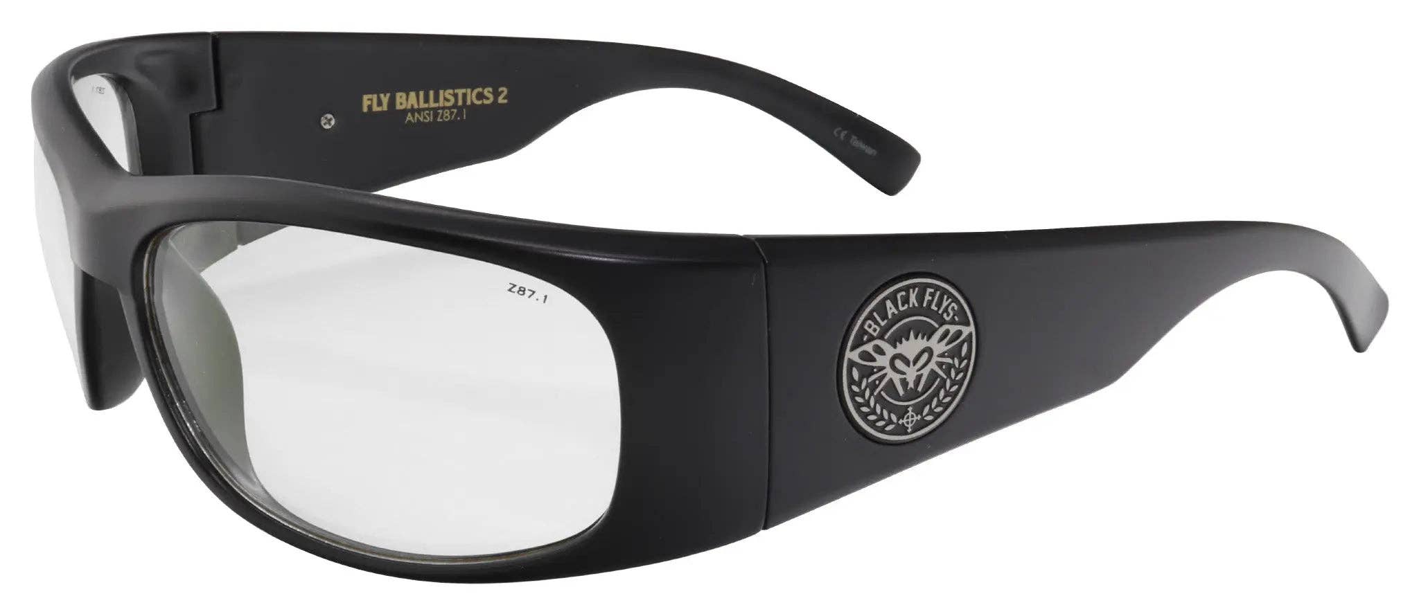 Black Flys Ballistics 2 Safety Glasses - Matte Black / Smoke Lens