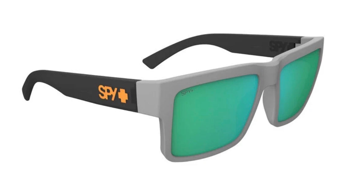 Spy Optic MONTANA Sunglasses - Matte Gray Translucent Black/ Happy Bronze Light GREEN Spectra Mirror Lens