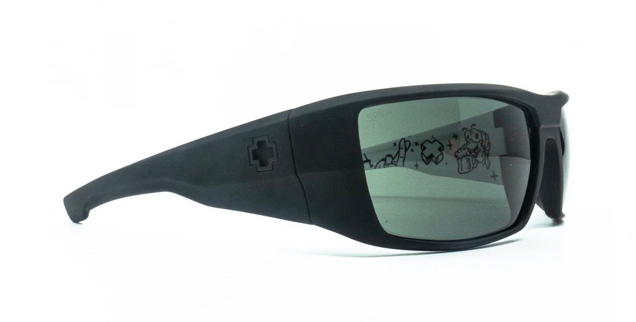 Spy Optic DIRK Sunglasses - White CRYPTO / HAPPY Gray Green Lens