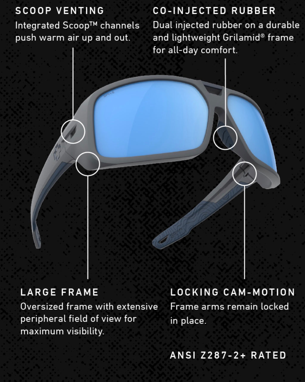 Spy Optic MAINLINE Sunglasses - Matte Black ANSI / Happy Gray Green POLARIZED Lens