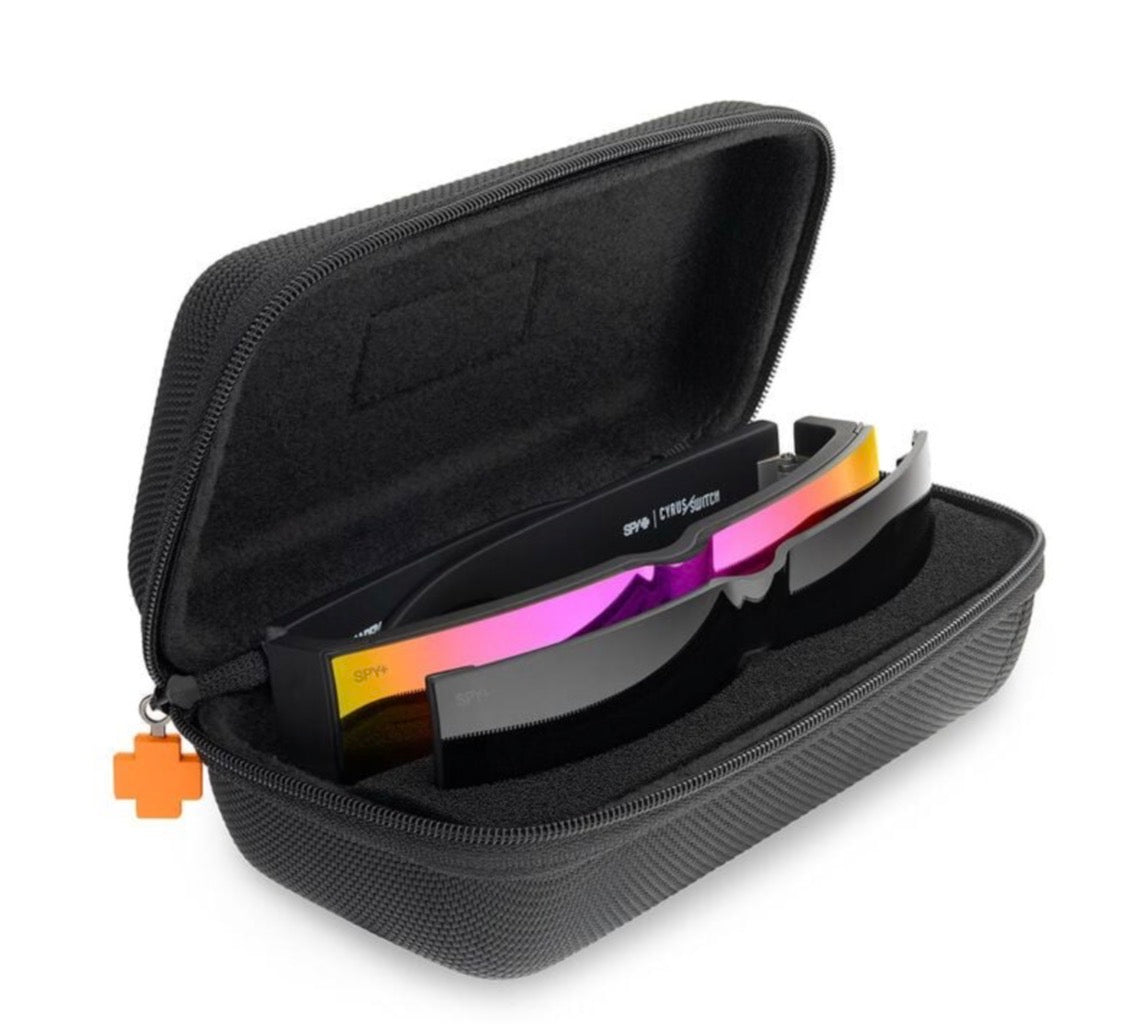 Spy Optic CYRUS SWITCH Sunglasses - Matte Black / Happy Gray Green + Happy Gray Green Pink Mirror Lens