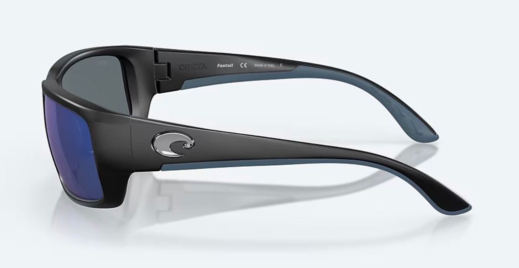 Costa FANTAIL Sunglasses - Matte Black / Blue Mirror Polarized 580P Lens