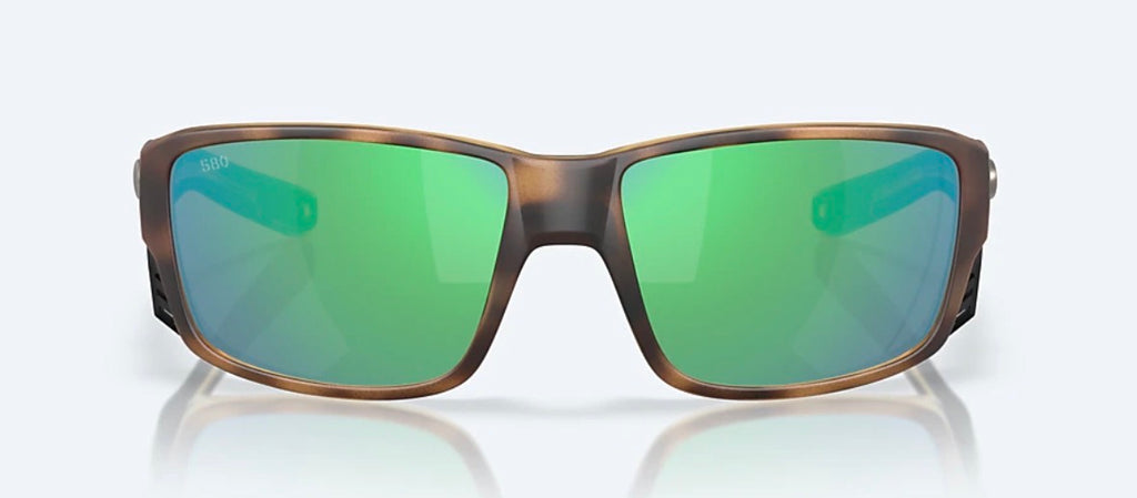 Costa Del Mar TUNA ALLEY PRO Sunglasses - Matte Tortoise / Green Mirror Polarized 580 Glass Lens