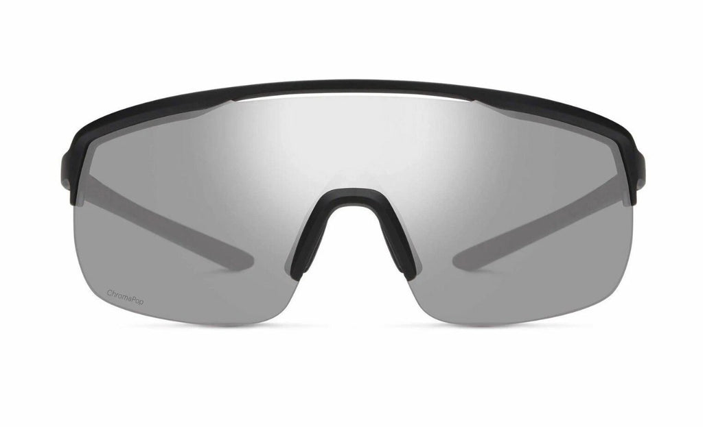 Smith Optic TRACKSTAND Sunglasses - Matte Black / ChromaPop Platinum Silver Mirror + Rose Lens