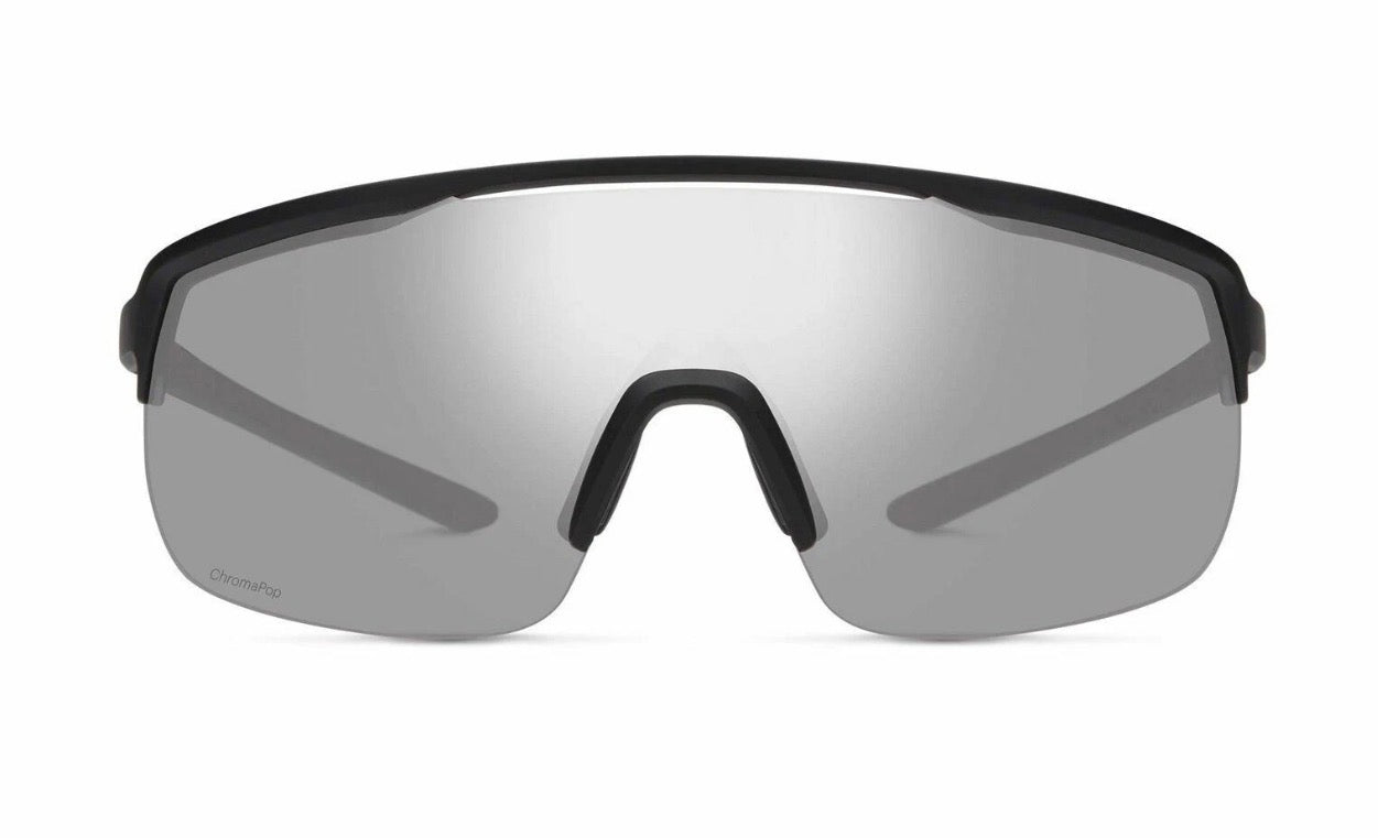 Smith Optic TRACKSTAND Sunglasses - Matte Black / ChromaPop Platinum Silver Mirror + Rose Lens