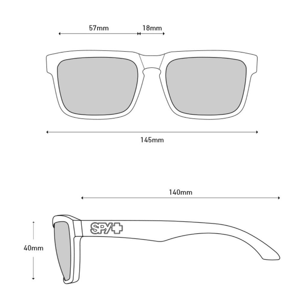 Spy Optic HELM Sunglasses - GLOSS Black / HAPPY Gray Green Lens