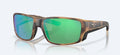 Costa Del Mar TUNA ALLEY PRO Sunglasses - Matte Tortoise / Green Mirror Polarized 580 Glass Lens