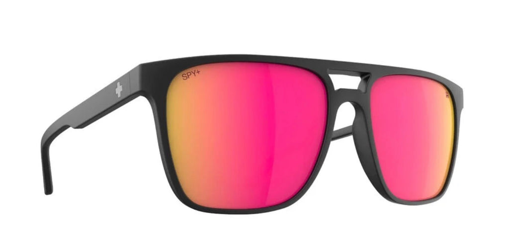 Spy Optic CZAR Sunglasses - Soft Matte Black / Happy Bronze Pink Mirror Lens