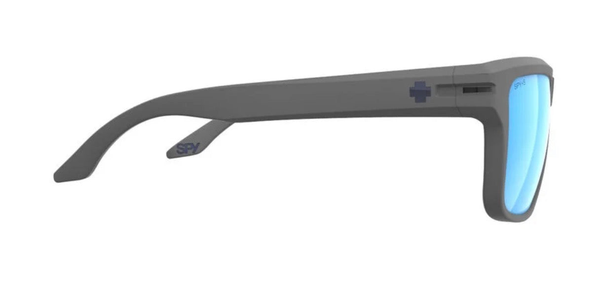 Spy Optic REGION Sunglasses - Matte GRAY ANSI / Happy BOOST POLARIZED Ice Blue Mirror Lens