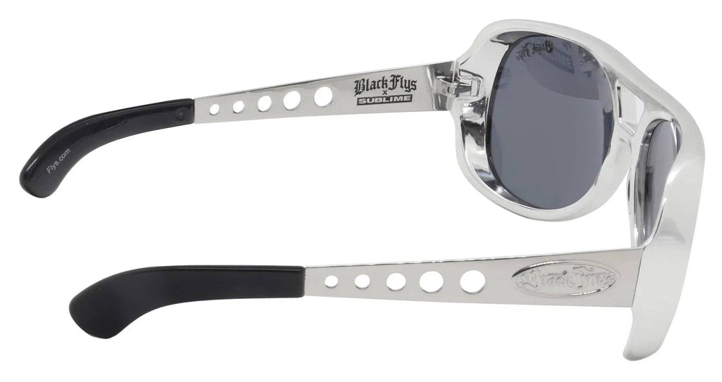 Black Flys King Fly SUBLIME Collab Sunglasses - Chrome / Smoke Lens