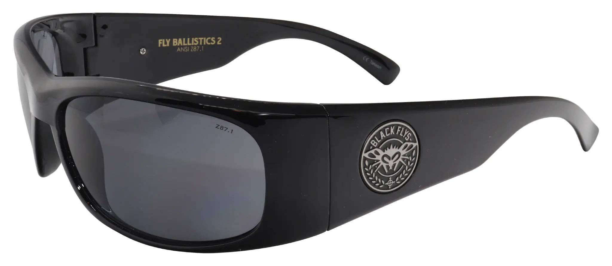 Black Flys Ballistics 2 Safety Glasses - Matte Black / Smoke Lens