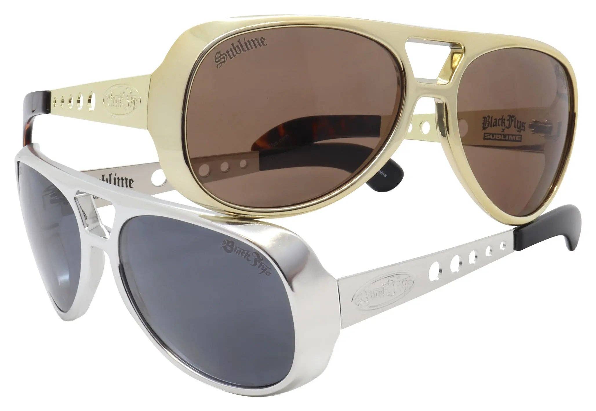 Black Flys King Fly SUBLIME Collab Sunglasses - Chrome / Smoke Lens