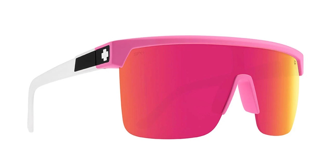Spy Optic FLYNN 5050 Sunglasses - Matte PINK Matte Translucent White / Happy Bronze Pink Mirror Lens