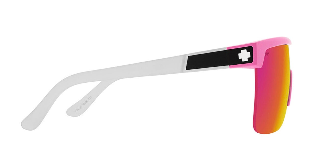 Spy Optic FLYNN 5050 Sunglasses - Matte PINK Matte Translucent White / Happy Bronze Pink Mirror Lens