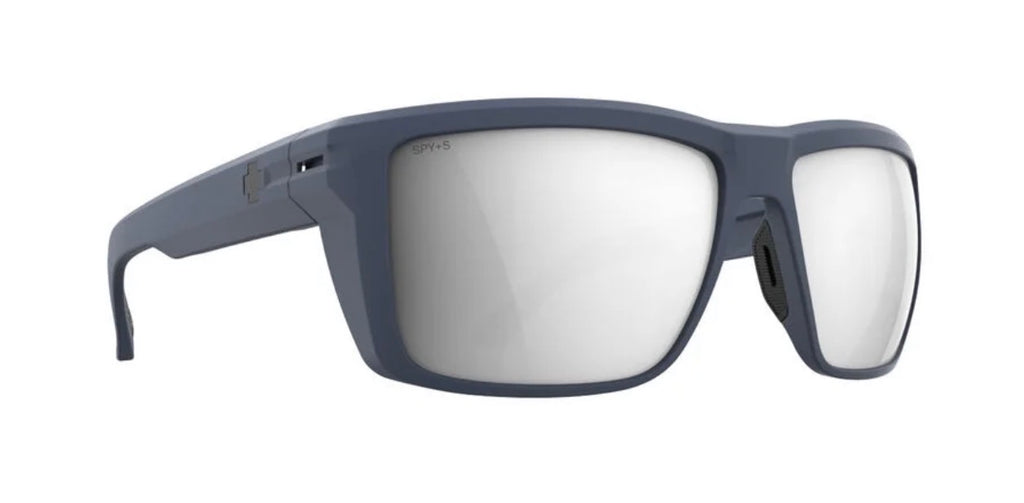Spy Optic OVERHAUL Sunglasses - Matte STEEL Blue ANSI / Happy Gray POLARIZED Platinum Mirror Lens
