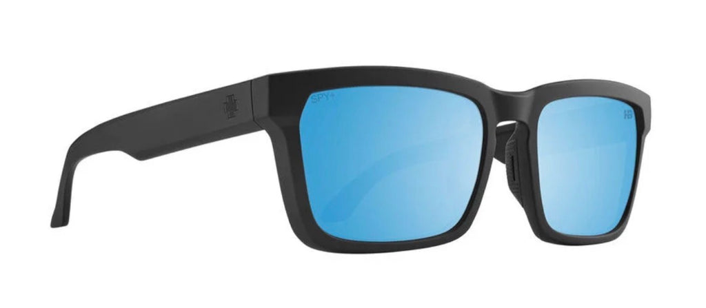 Spy Optic HELM TECH Sunglasses - Matte Black / Happy BOOST Polarized Ice Blue Mirror Lens