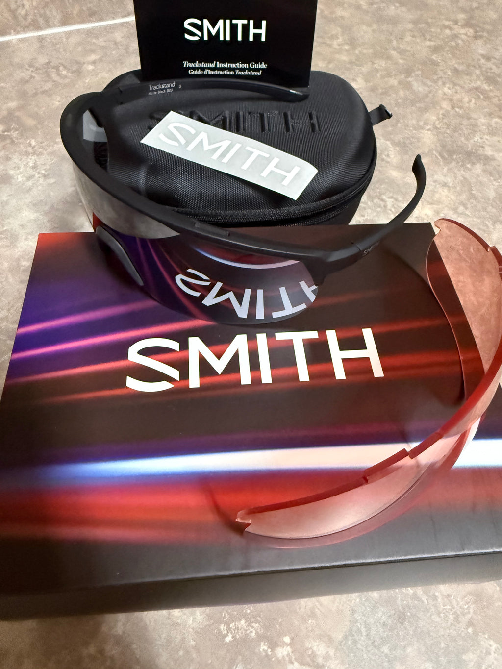 Smith Optic TRACKSTAND Sunglasses - Matte Black / ChromaPop Platinum Silver Mirror + Rose Lens