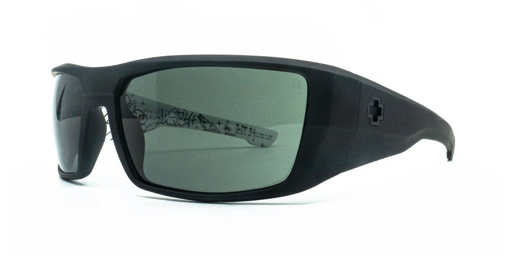 Spy Optic DIRK Sunglasses - White CRYPTO / HAPPY Gray Green Lens