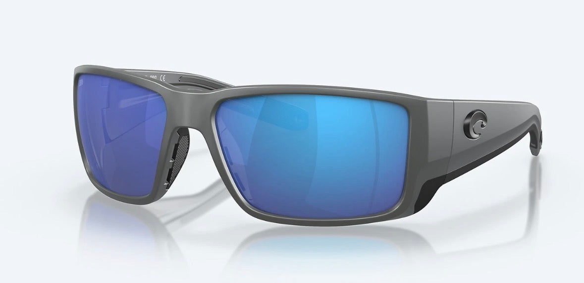 Costa Del Mar BLACKFIN Sunglasses - Matte GRAY / Blue Mirror Polarized 580G Lens