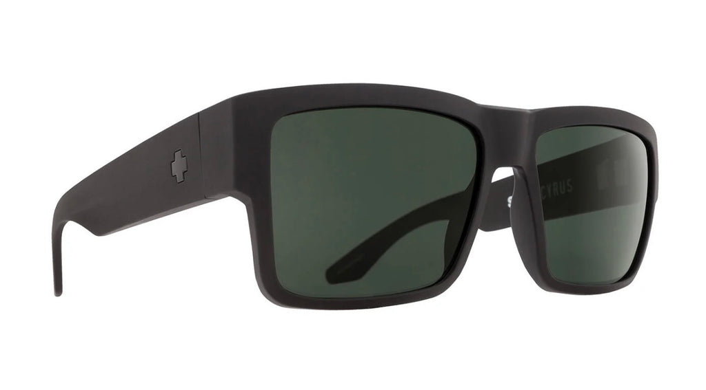 Spy Optic CYRUS Sunglasses - MATTE Black / HAPPY Gray Green Lens