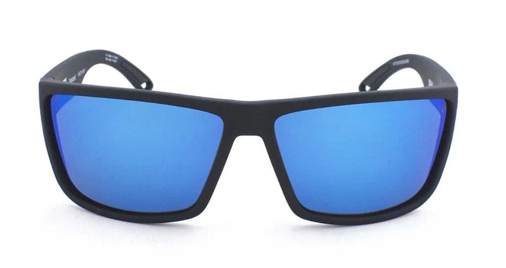 Spy Optic ROCKY Sunglasses - Soft Matte Black / HAPPY Dark Gray Green w/Dark Blue Spectra Mirror POLARIZED Lens