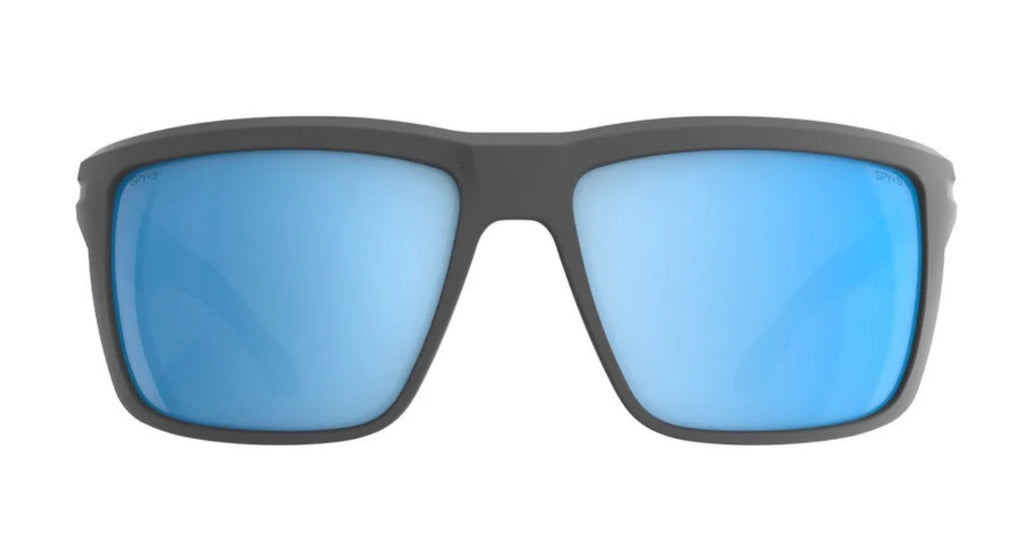 Spy Optic OVERHAUL Sunglasses - Matte Gray ANSI / Happy BOOST POLARIZED Ice Blue Mirror Lens