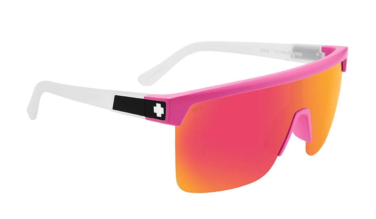 Spy Optic FLYNN 5050 Sunglasses - Matte PINK Matte Translucent White / Happy Bronze Pink Mirror Lens