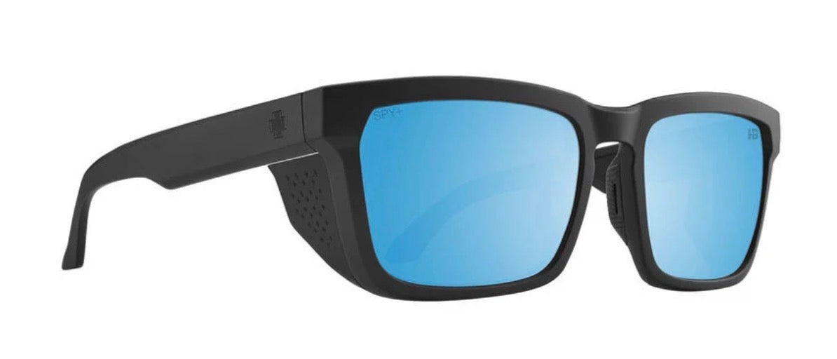Spy Optic HELM TECH Sunglasses - Matte Black / Happy BOOST Polarized Ice Blue Mirror Lens