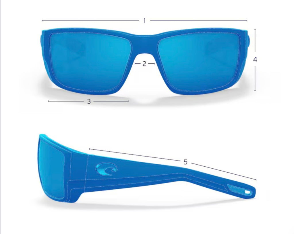 Costa del Mar FLY LINE Sunglasses - Matte Black / Blue Mirror Polarized 580P Lens