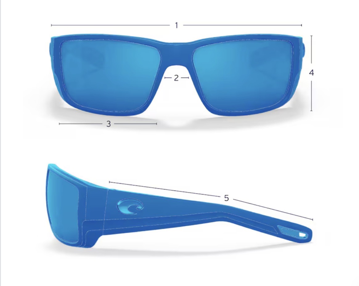 Costa del Mar FLY LINE Sunglasses - Clear / Blue Mirror Polarized 580G Lens