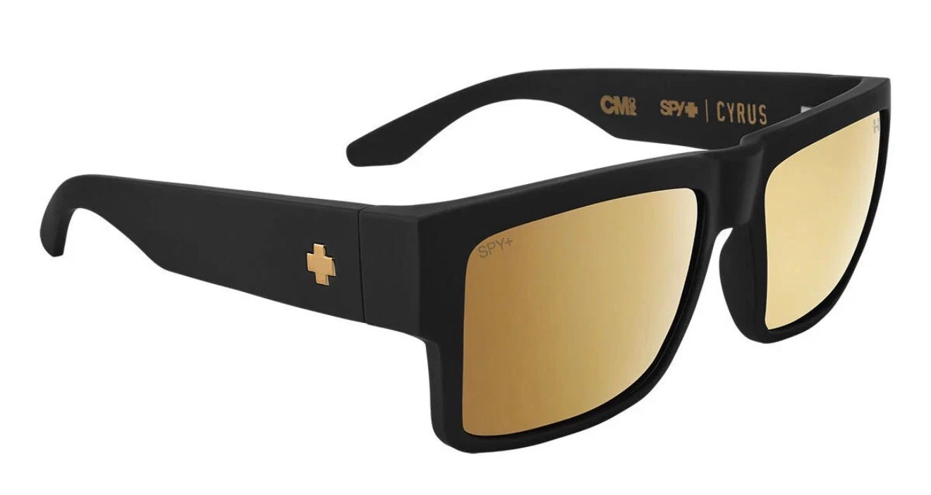 Spy Optic CYRUS Sunglasses - CLUB MIDNITE / Happy Bronze GOLD Spectra Mirror Lens