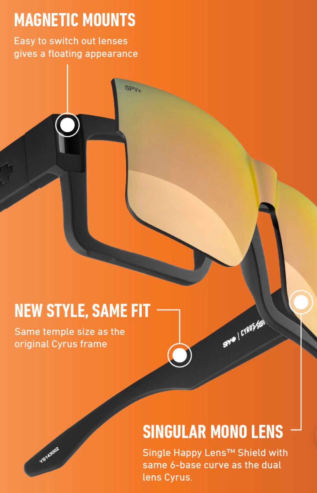 Spy Optic CYRUS SWITCH Sunglasses - Translucent Gunmetal / Happy Gray Green + Happy Gray Gunmetal Mirror Lens