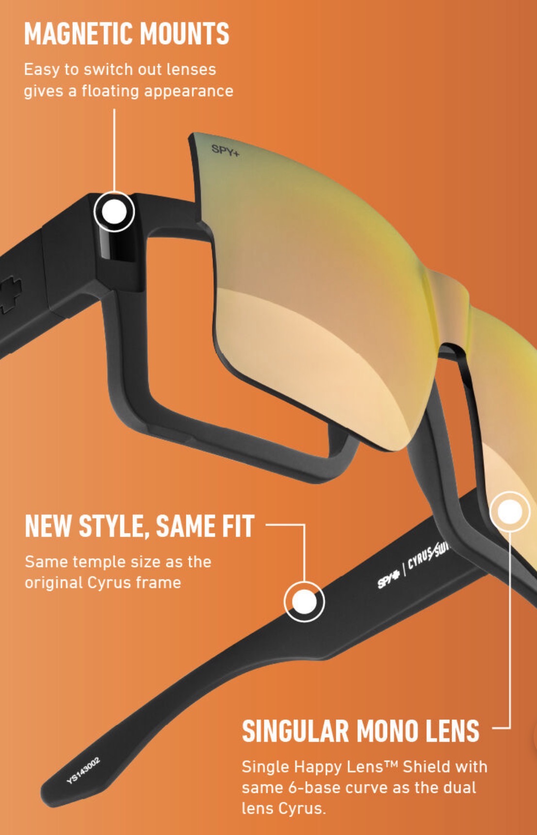 Spy Optic CYRUS SWITCH Sunglasses - Translucent Gunmetal / Happy Gray Green + Happy Gray Gunmetal Mirror Lens