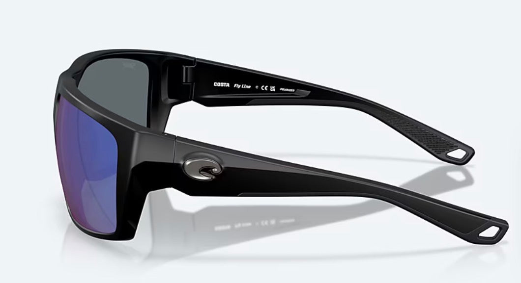Costa del Mar FLY LINE Sunglasses - Matte Black / Blue Mirror Polarized 580P Lens