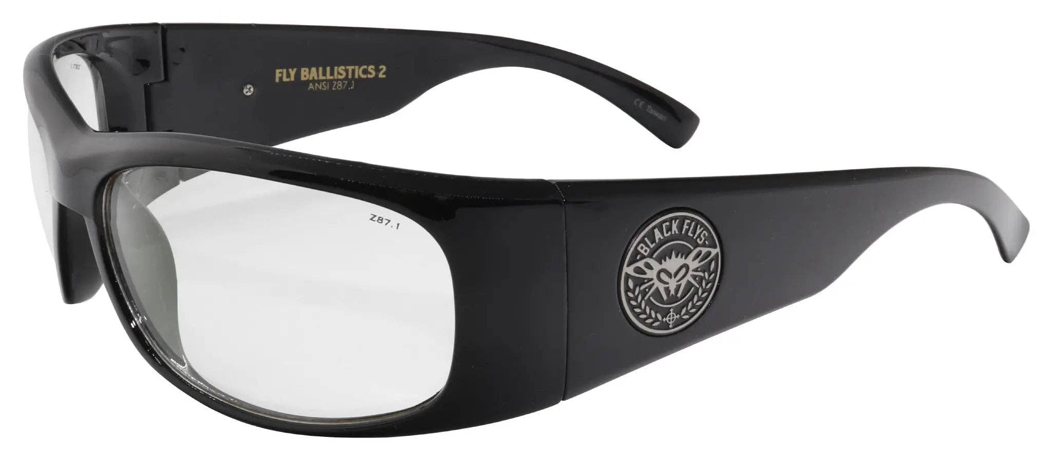 Black Flys Ballistics 2 Safety Glasses - Matte Black / Smoke Lens